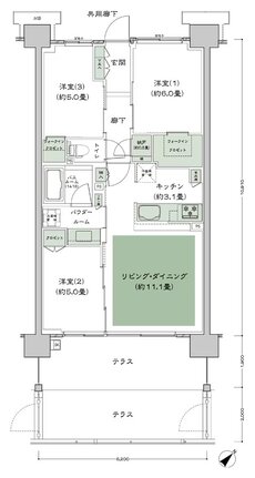 シティテラス稲毛海岸 間取り B-A'4t-標準 type