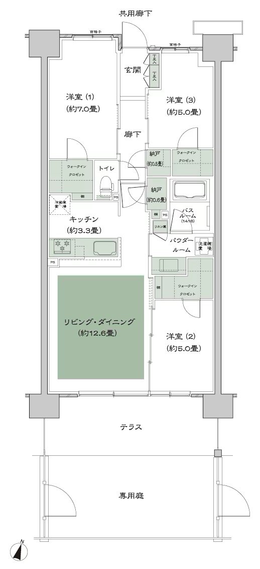 ソライエテラス 間取り E-B4'g-標準 type