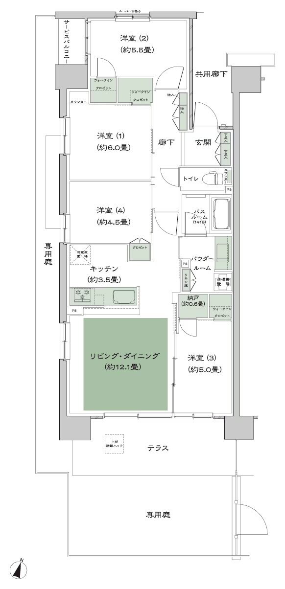 ソライエテラス 間取り E-A4g-標準 type