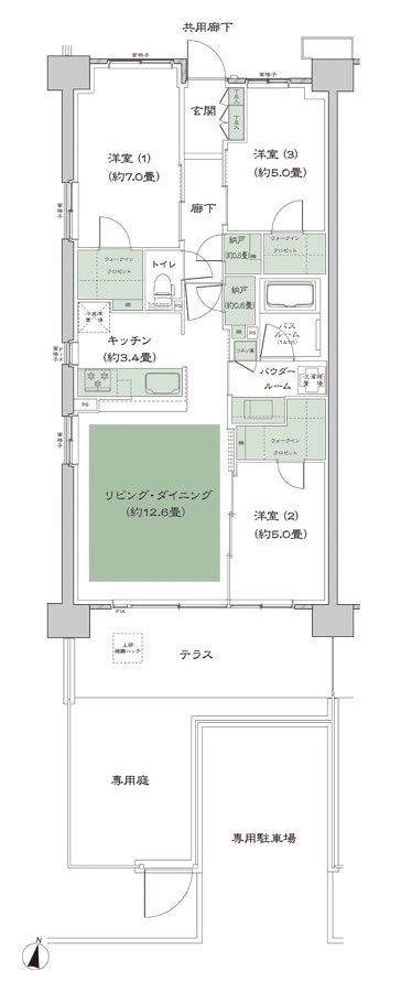 ソライエテラス 間取り D-B13gp-標準 type
