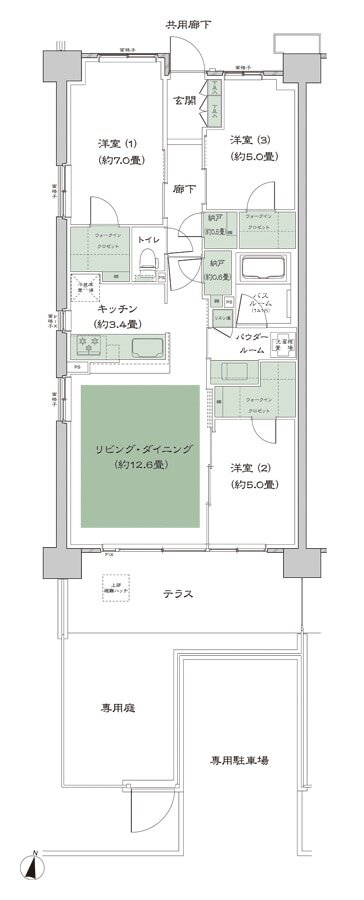 ソライエテラス 間取り D-B13gp-標準 type