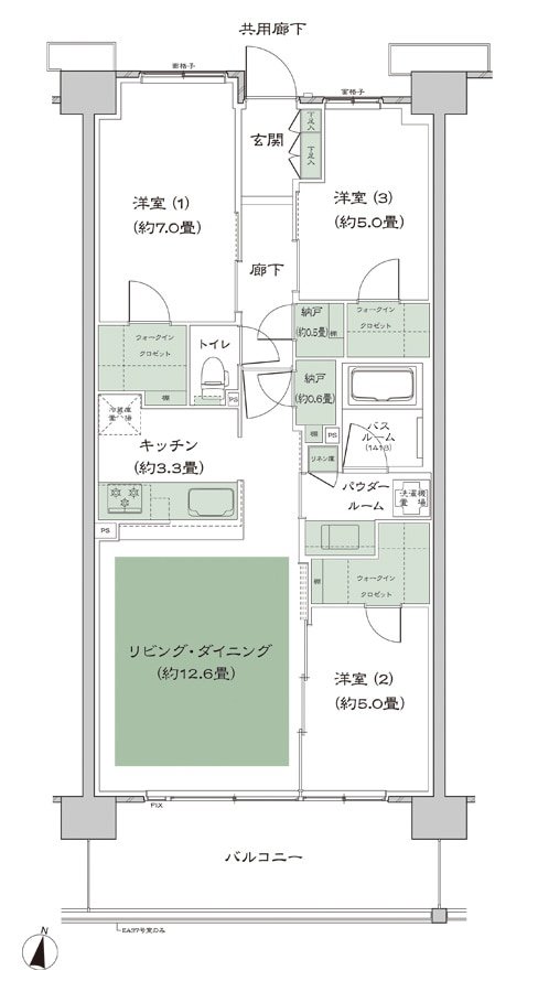 ソライエテラス 間取り D-B12'-標準 type