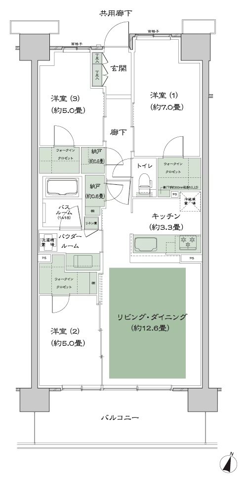 ソライエテラス 間取り E-B14-標準(9・10階) type