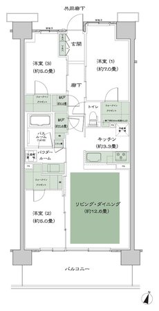 ソライエテラス 間取り E-B14-標準(9・10階) type