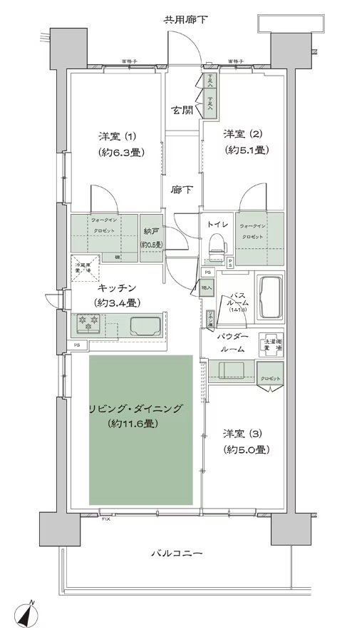 ソライエテラス 間取り G-C16-標準(3階) type