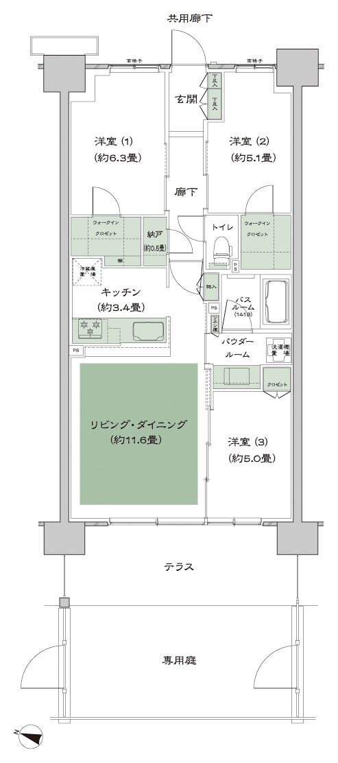 ソライエテラス 間取り F-C2'g-標準（W115） type