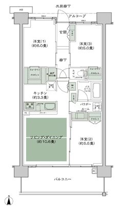 シティテラス若江岩田 間取り C-D2-標準 type