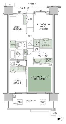 シティテラス若江岩田 間取り D-B2-標準 type