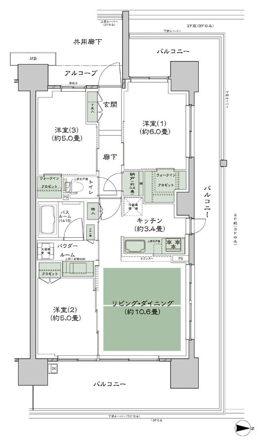 シティテラス若江岩田 間取り D-A-標準 type