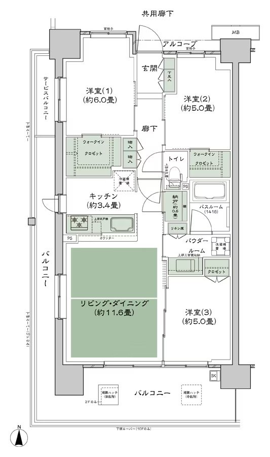 シティテラス若江岩田 間取り B-C-標準 type