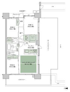シティテラス若江岩田 間取り A-Gr2-標準 type
