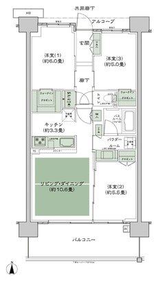 シティテラス若江岩田 間取り B-D1-標準 type