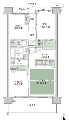 シティテラス若江岩田 間取り B-D2'-標準 type