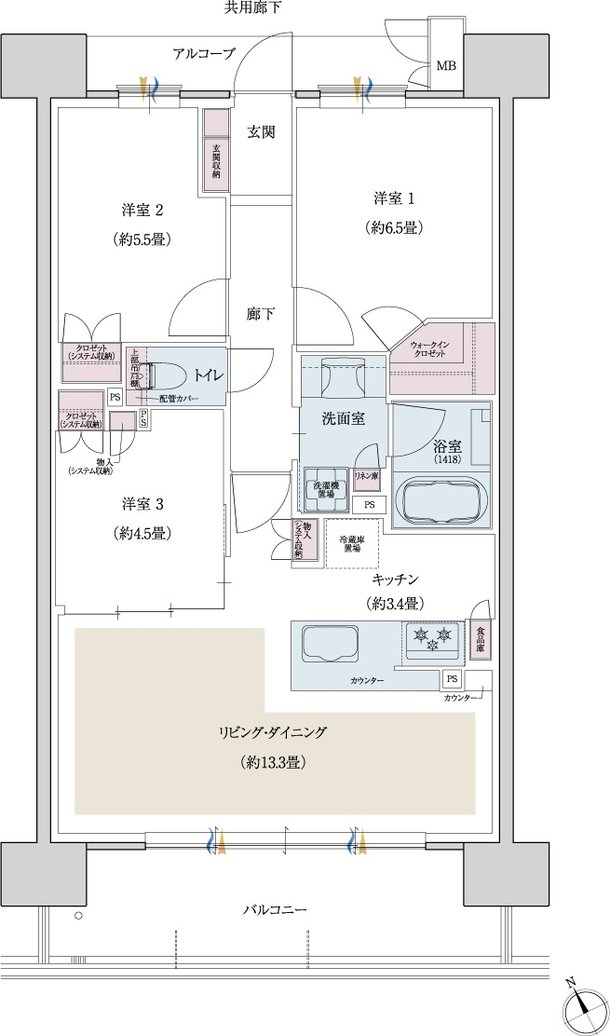 ローレルコート富吉駅南 間取り Dtype