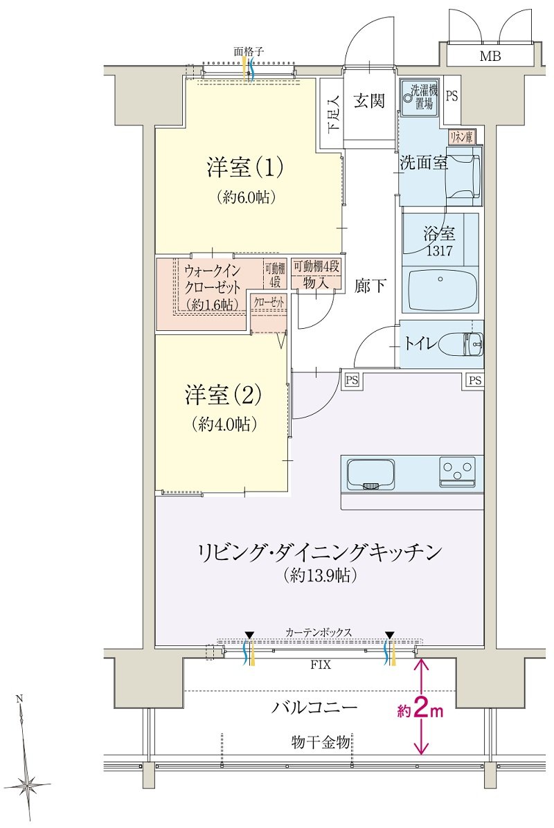 オブリージュ富士プレミアレジデンス 間取り E type PLAN1