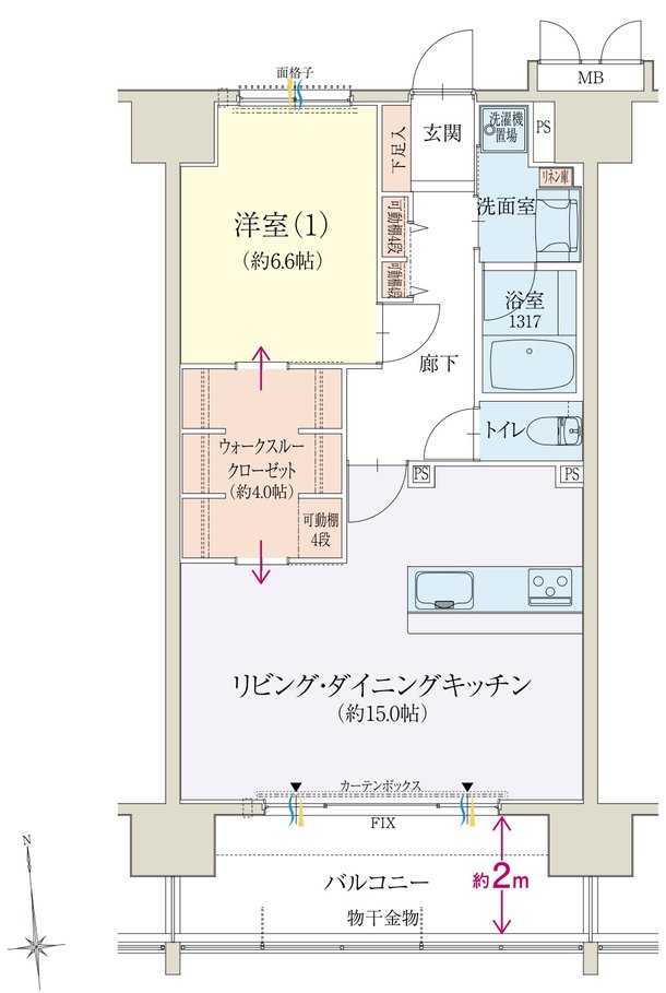 オブリージュ富士プレミアレジデンス 間取り E type PLAN3