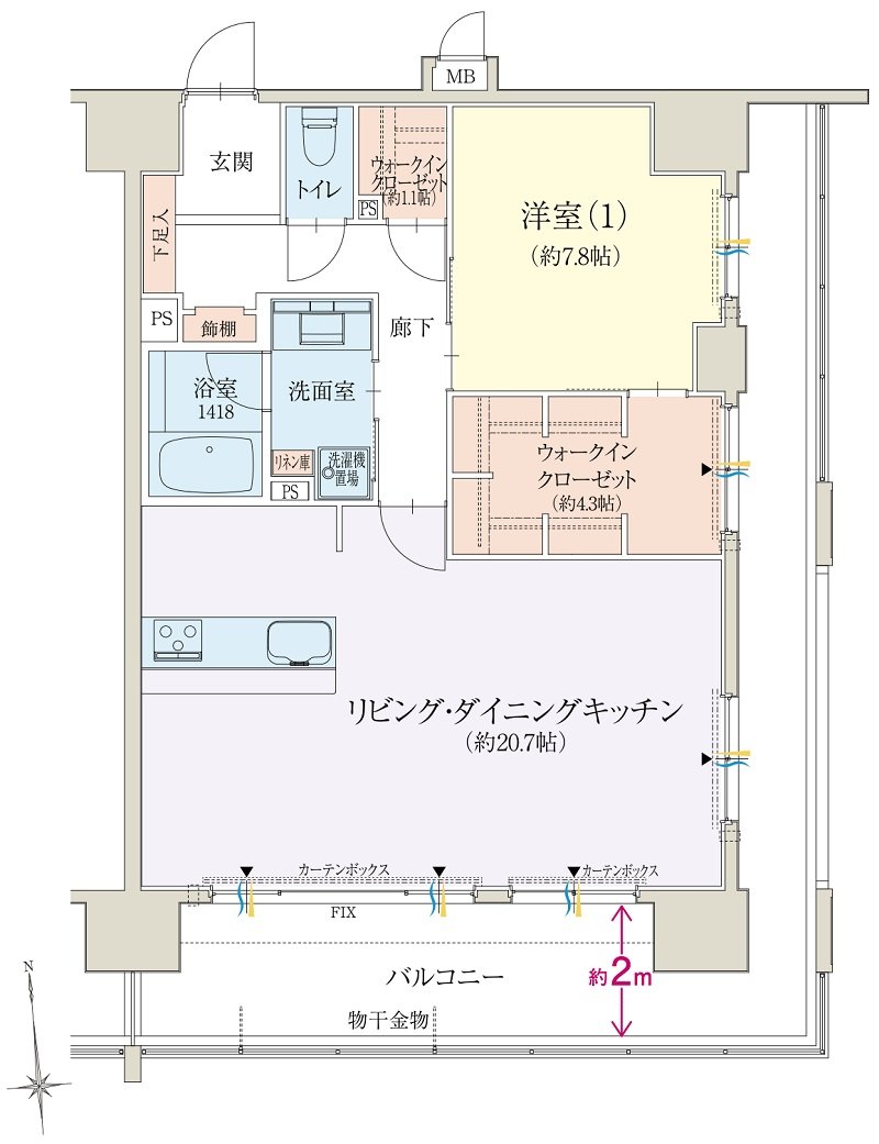 オブリージュ富士プレミアレジデンス 間取り G type PLAN3