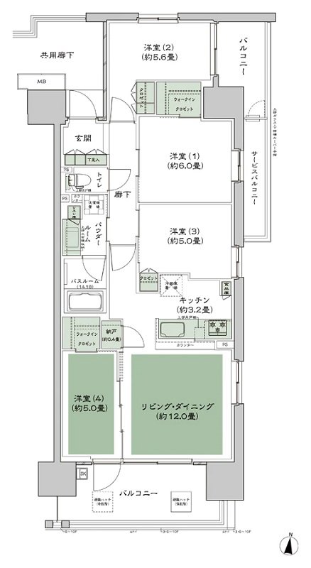 シティハウス八千代緑が丘 間取り B-D-標準 type