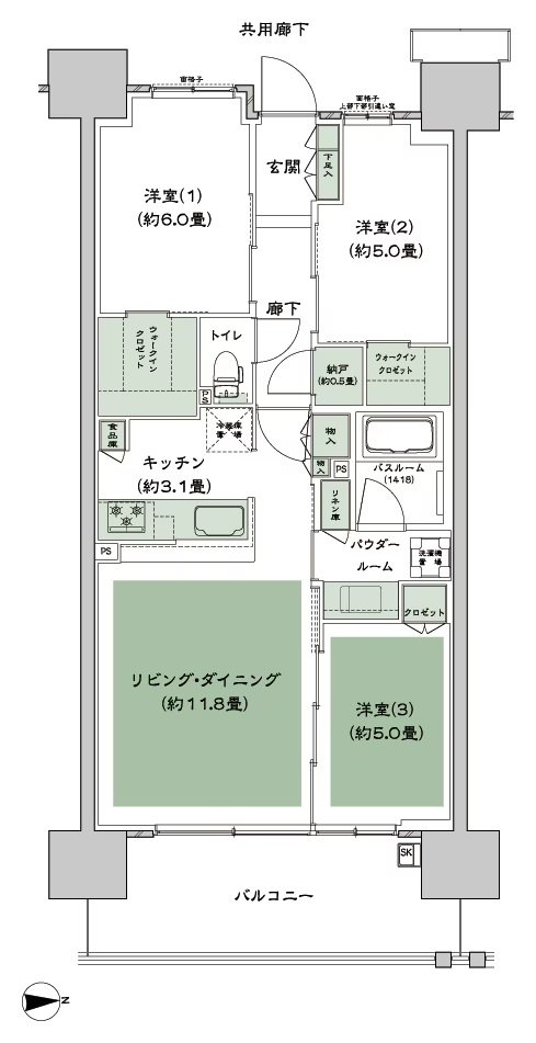シティハウス八千代緑が丘 間取り D-B3-標準 type