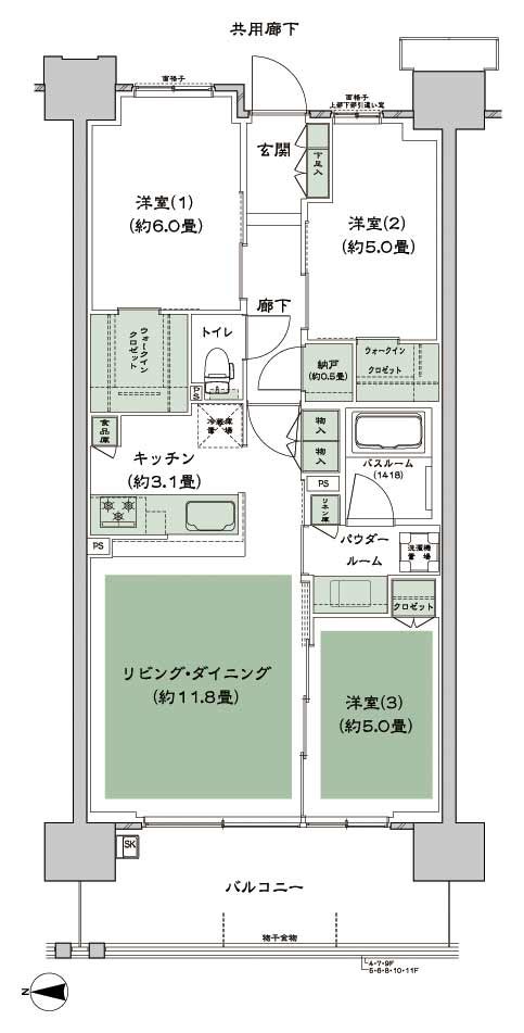 シティハウス八千代緑が丘 間取り C-B1-標準 type