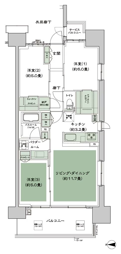 シティハウス八千代緑が丘 間取り C-A'1 type
