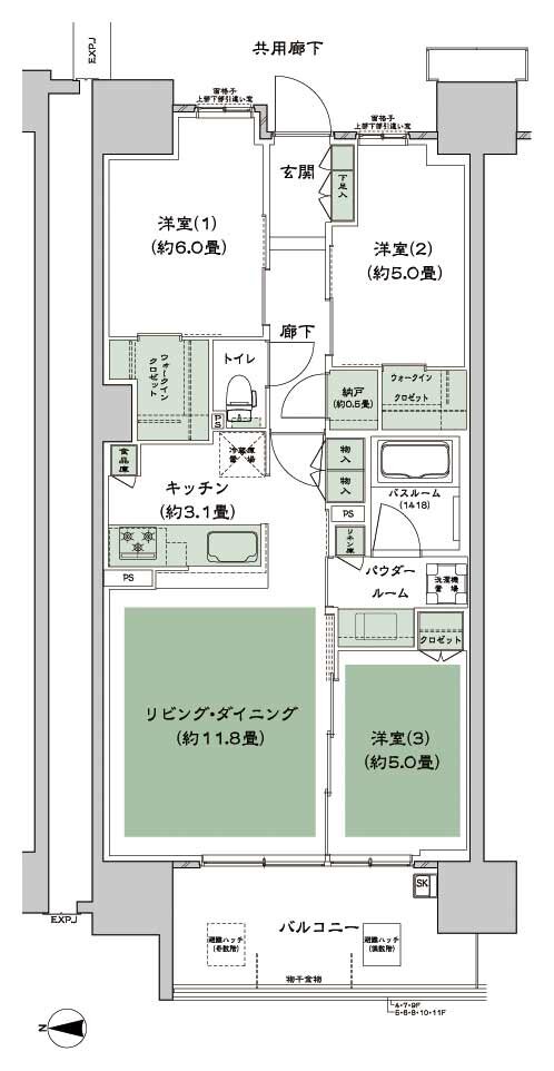 シティハウス八千代緑が丘 間取り C-B2 type