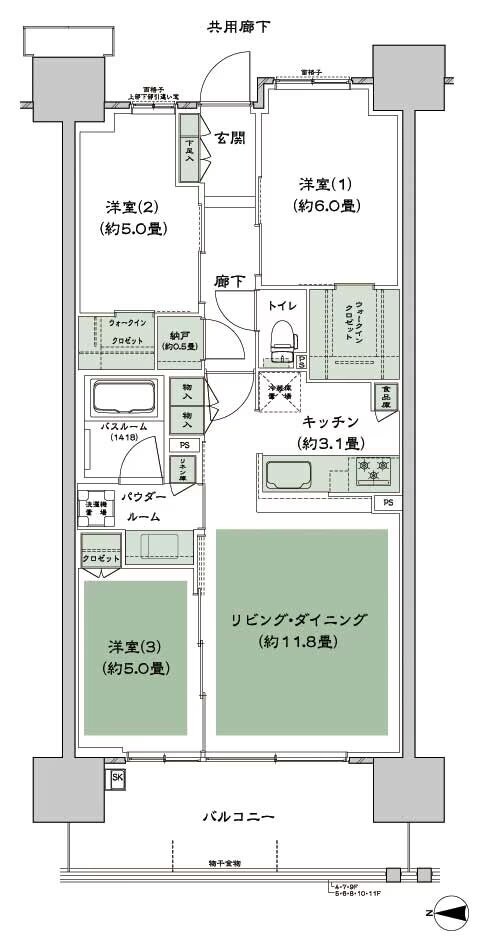 シティハウス八千代緑が丘 間取り C-B'4 type