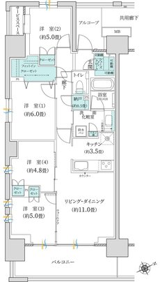 プラウドシティ豊田多摩平の森 間取り D1 TYPE