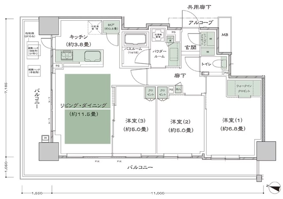 シティタワー青葉通一番町 間取り A-標準プラン type