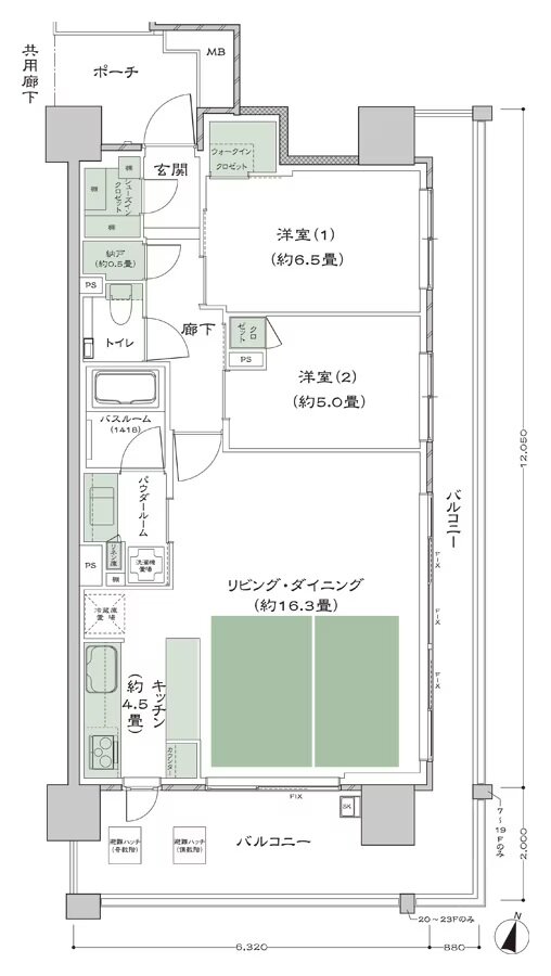シティタワー青葉通一番町 間取り Fb_LD拡大 type