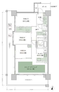 シティタワー青葉通一番町 間取り H標準プラン type