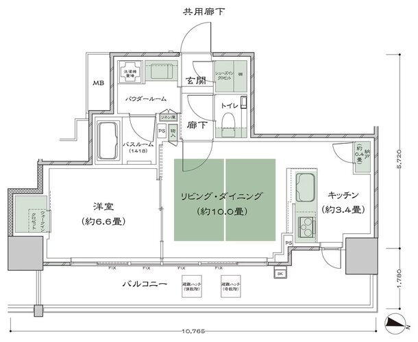 シティタワー青葉通一番町 間取り Ga-標準プラン type