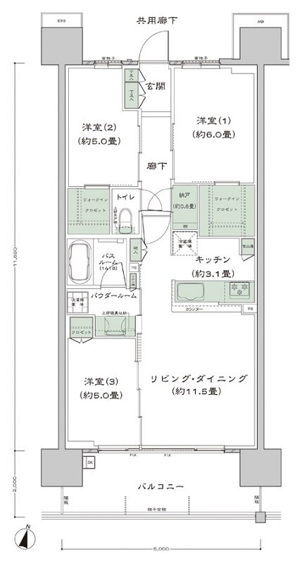 シティテラス宮崎 間取り C'1-標準 type