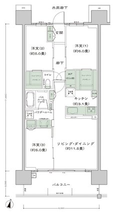 シティテラス宮崎 間取り C'1-標準 type