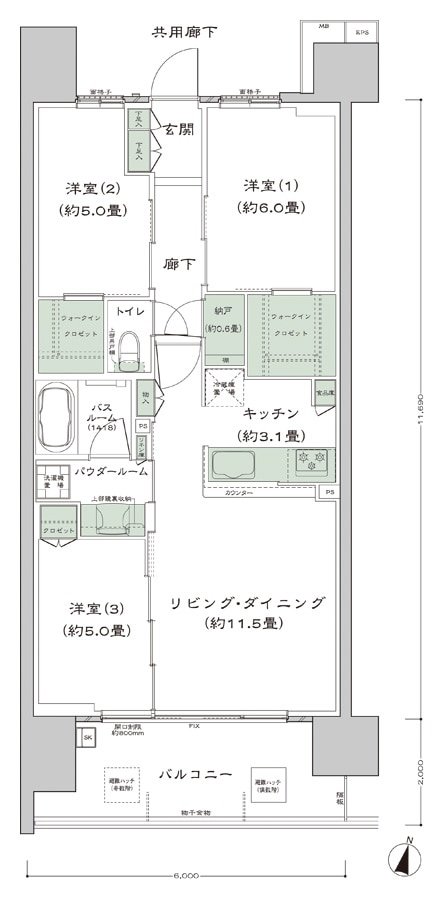 シティテラス宮崎 間取り D'-標準 type