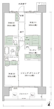 シティテラス宮崎 間取り D'-標準 type