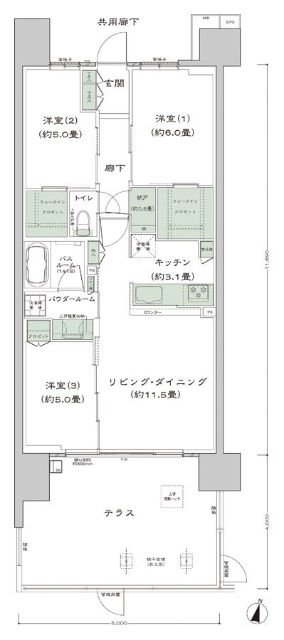 シティテラス宮崎 間取り D’t-標準 type