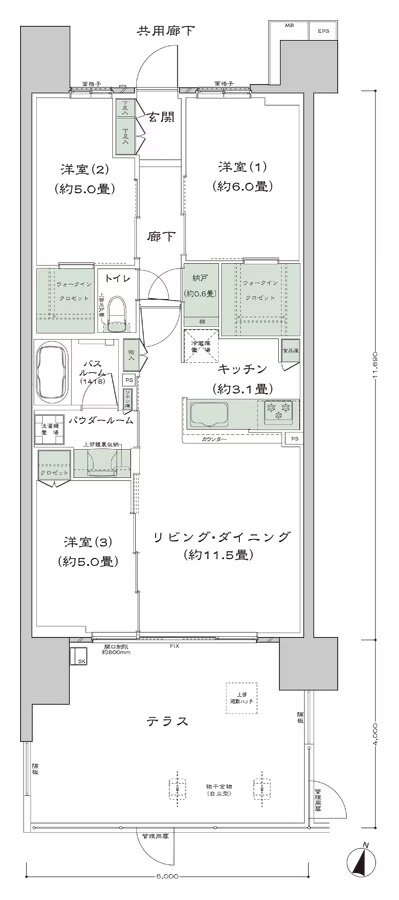 シティテラス宮崎 間取り D’t-標準 type
