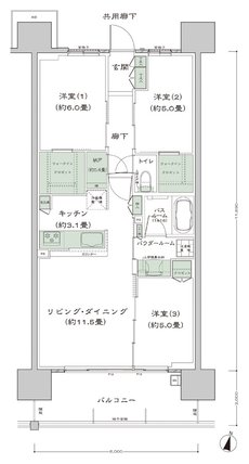 シティテラス宮崎 間取り C3-標準 type