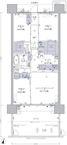 シティテラス宮崎 間取り C'3t-標準 type