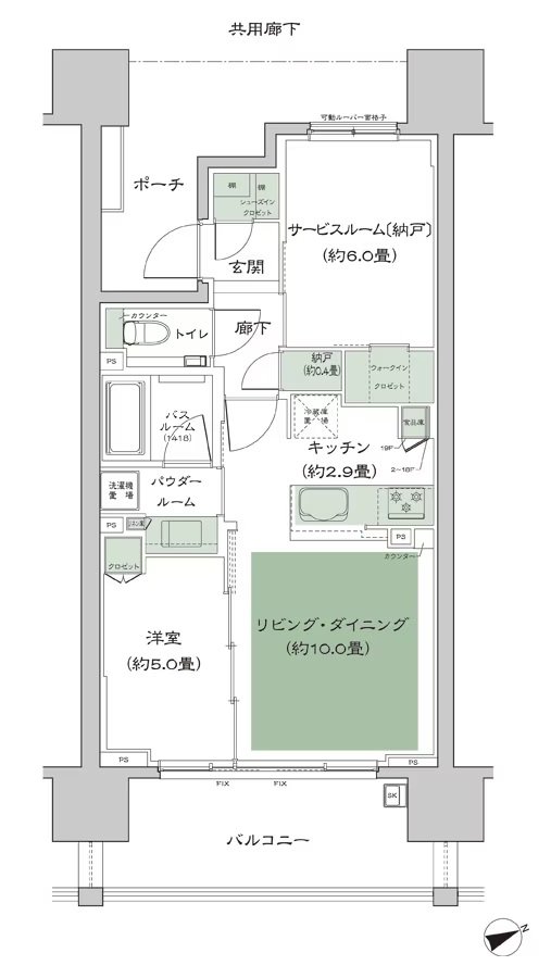 シティタワー名駅那古野 間取り 60B_標準 type