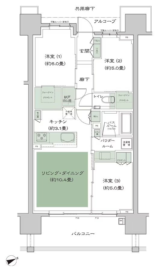 シティタワー名駅那古野 間取り 70C_標準 type