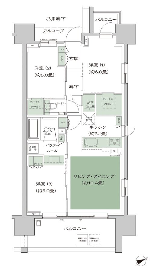 シティタワー名駅那古野 間取り 70D_標準 type