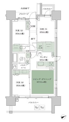 シティタワー名駅那古野 間取り 70D_標準 type