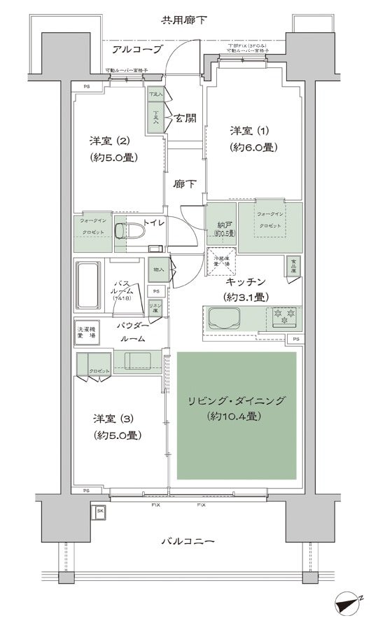 シティタワー名駅那古野 間取り 70C'_標準 type