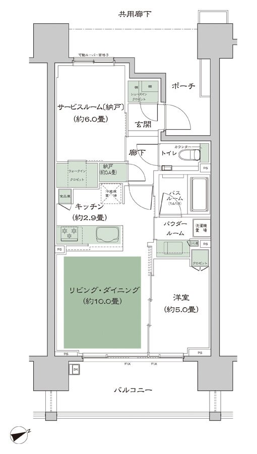 シティタワー名駅那古野 間取り 60B'_標準 type