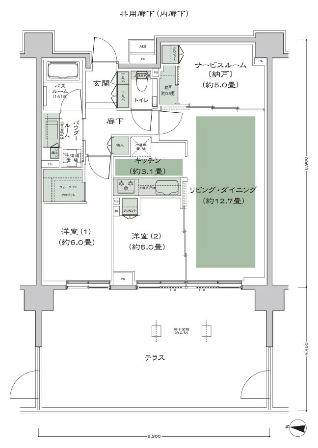 シティテラス宮ケ丘 間取り B2t_標準プラン type