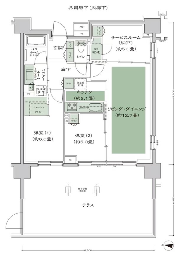 シティテラス宮ケ丘 間取り C2t_標準プラン type