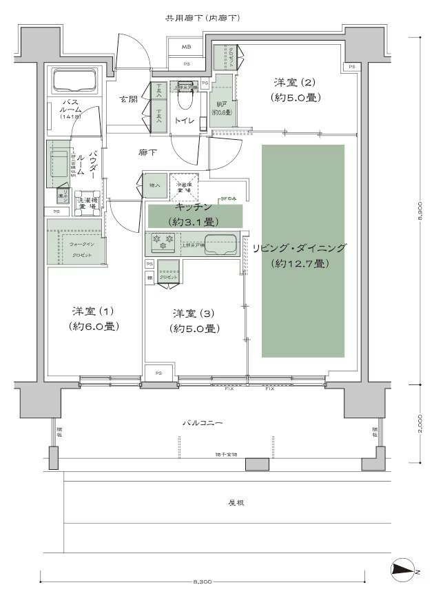 シティテラス宮ケ丘 間取り J-標準 type