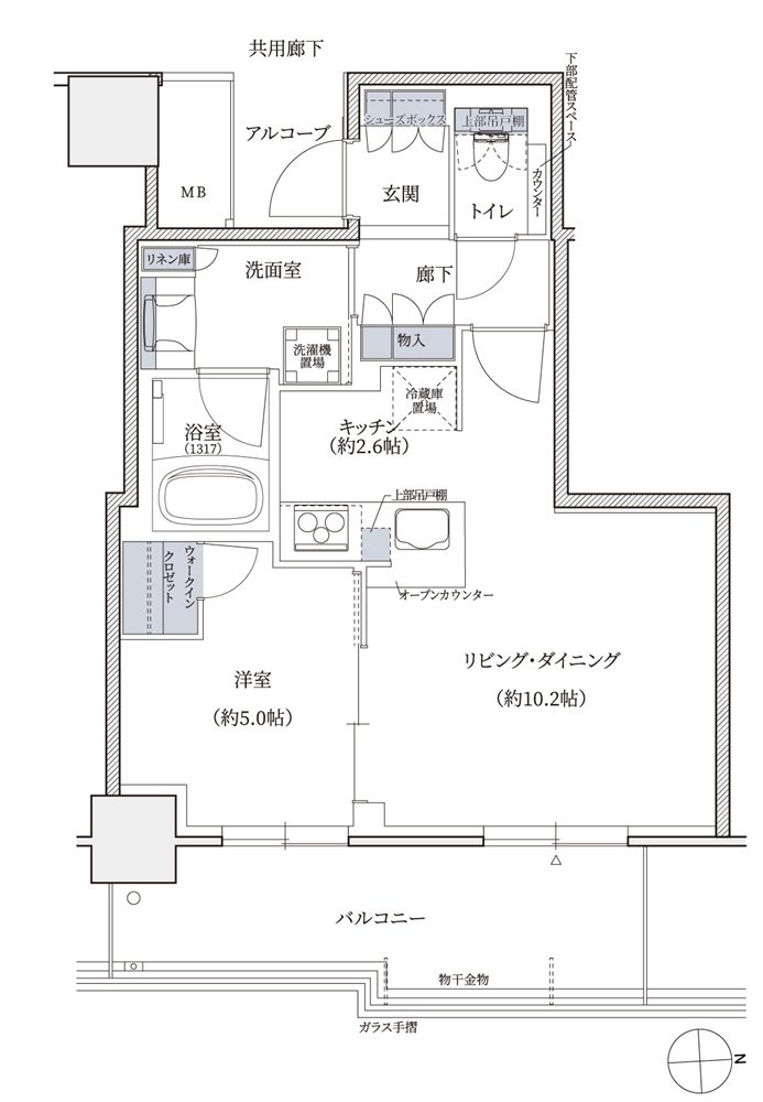 シエリアタワー大阪堀江 間取り AK type Menu1